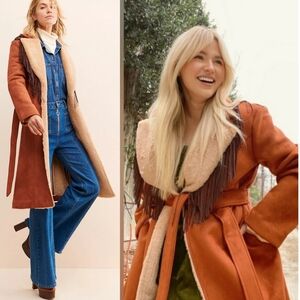 Hutch by Anthropologie Daisy Fringe Coat Boho Size Medium